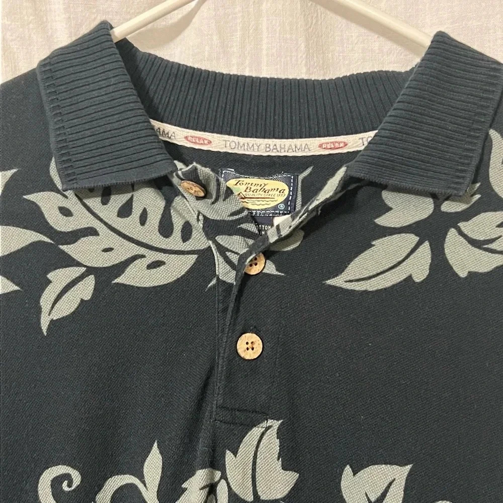 Tommy Bahama Vintage 90s Mens Original Polo Short Sleeve Shirt Floral Cruise - Picture 7 of 8